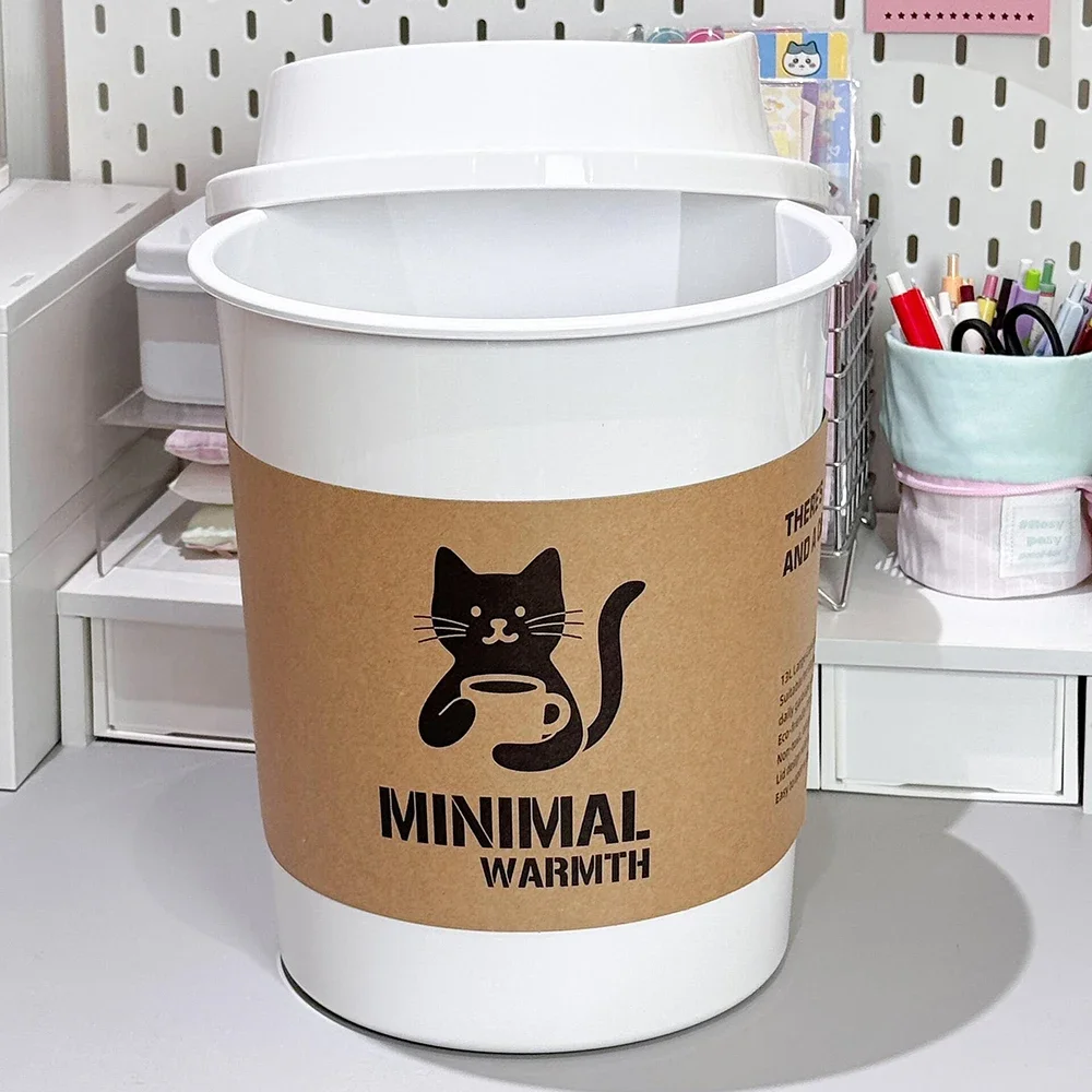 

Creative Coffee Modelling Cup Trash Can Milk Tea Shop Living Room Office Cute Trash Can Bucket Household Simple Trash Waste Bins