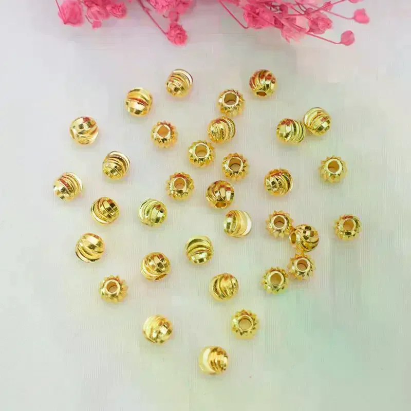 100pcs Gold Plated Ball Crimp End Beads Crimps Beads 2mm 2.5mm 3mm Stopper Spacer Beads For DIY Jewelry Making Supplies