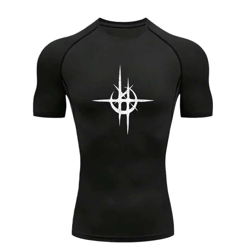 

Men's Sport T-shirt Fitness High Elasticity Fitness Sweatshirt Compression Tops Quick Dry Short Sleeve Sweat Absorbing Tight Fit