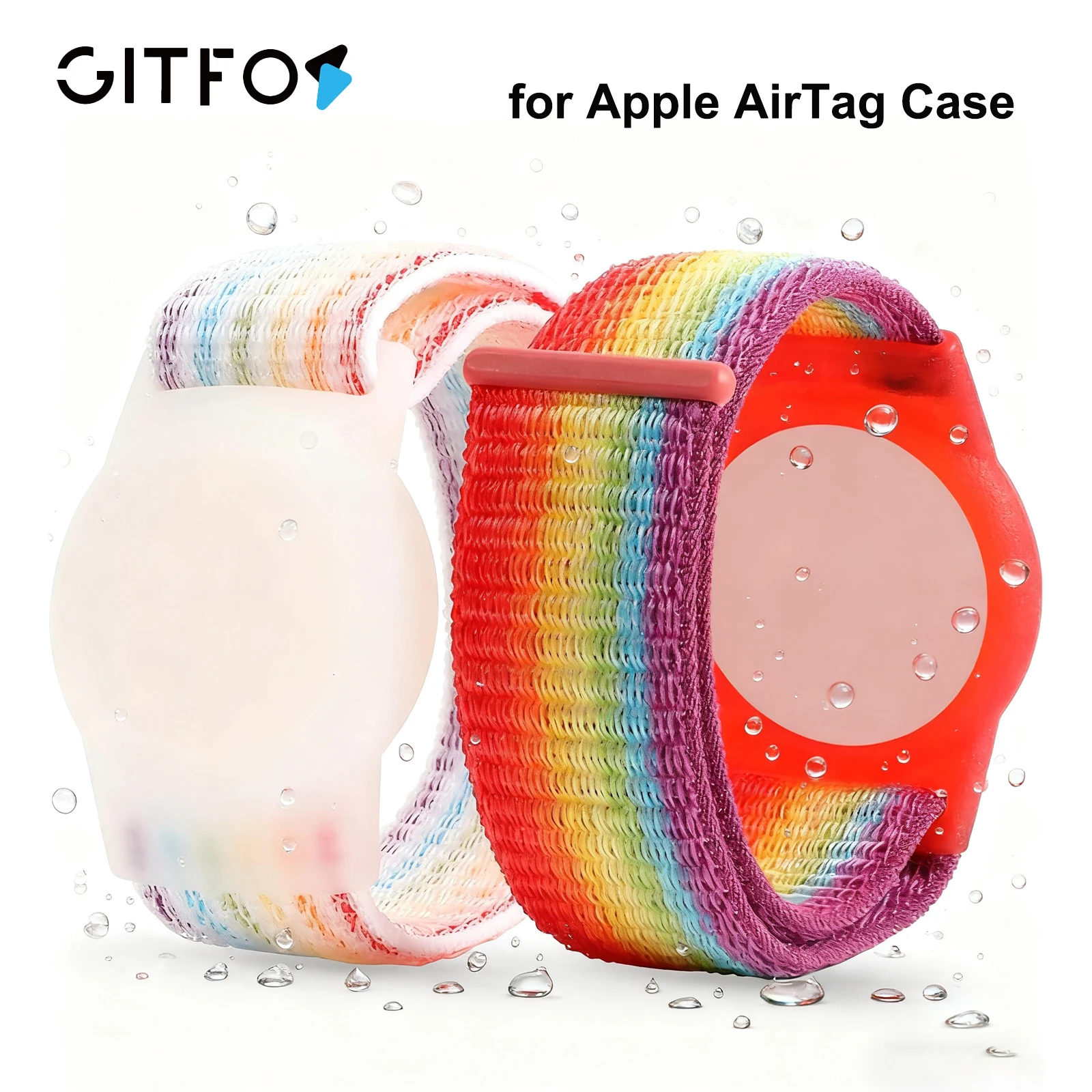

GITFOS AirTag Kids Wristband Protective Case for Air Tag GPS Tracker Holder with Nylon Bracelet Adjustable Anti Lost Watch Band