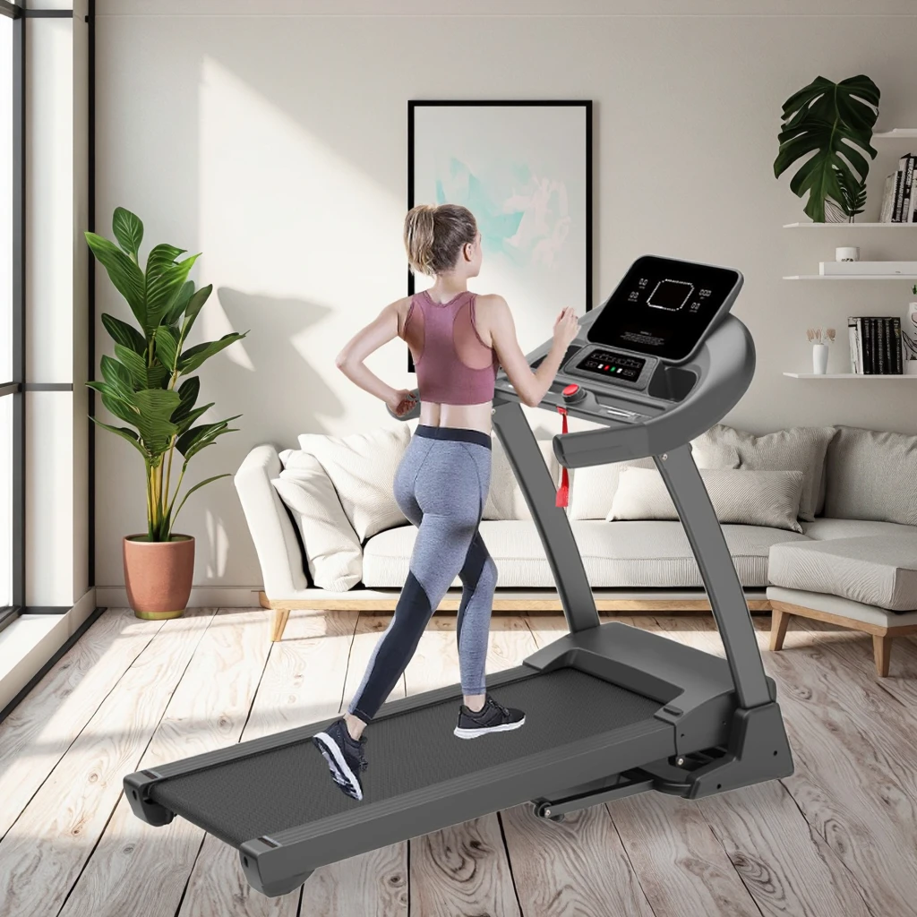 Factory Direct Smart Indoor Foldable Treadmill Multi-Functional Fitness Equipment For Small  Electric Drive LED Screen