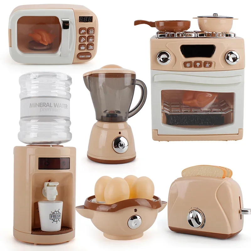 ของเล่นครัวไฟฟ้าจำลอง เตาไมโครเวฟ เครื่องจ่ายน้ำ อุปกรณ์ครัว ของเล่นเสริมสร้างจินตนาการ ของเล่นเสริมพัฒนาการเด็ก ของขวัญคริสต์มาสสำหรับเด็ก