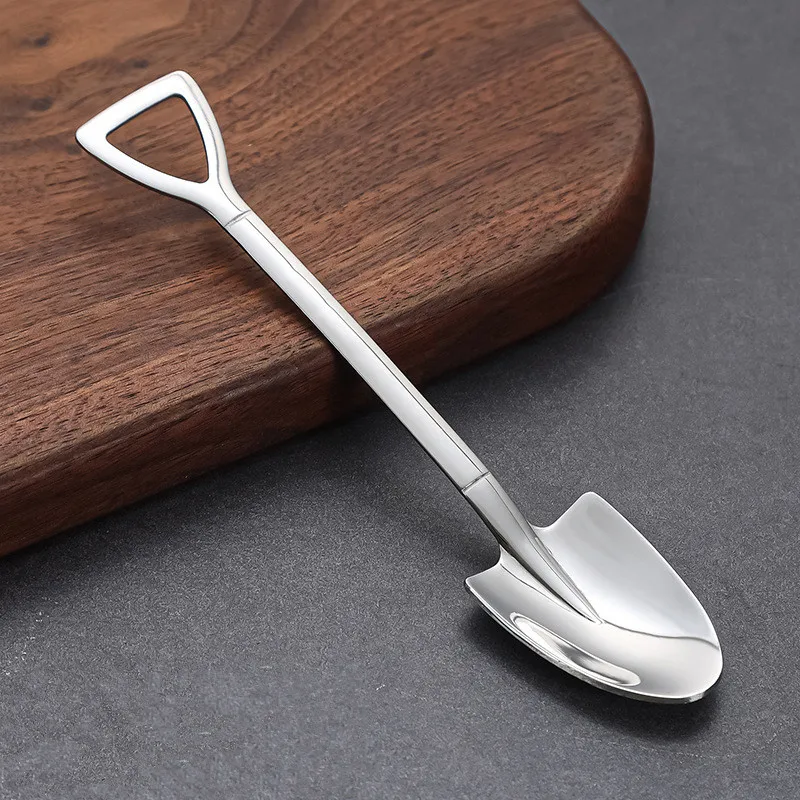 2/4/8PCS Stainless Steel Coffee Spoon Creative Shovel Shape Tea Spoons Ice Cream Scoop Kitchen Accessories Tableware Cutlery Set