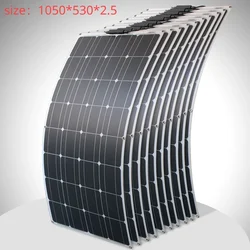 1000w Flexible Solar Panel 12/24v Panel Solar 100w Monocrystalline Battery Charger for Rv Electric Car Camping Yacht solar panel