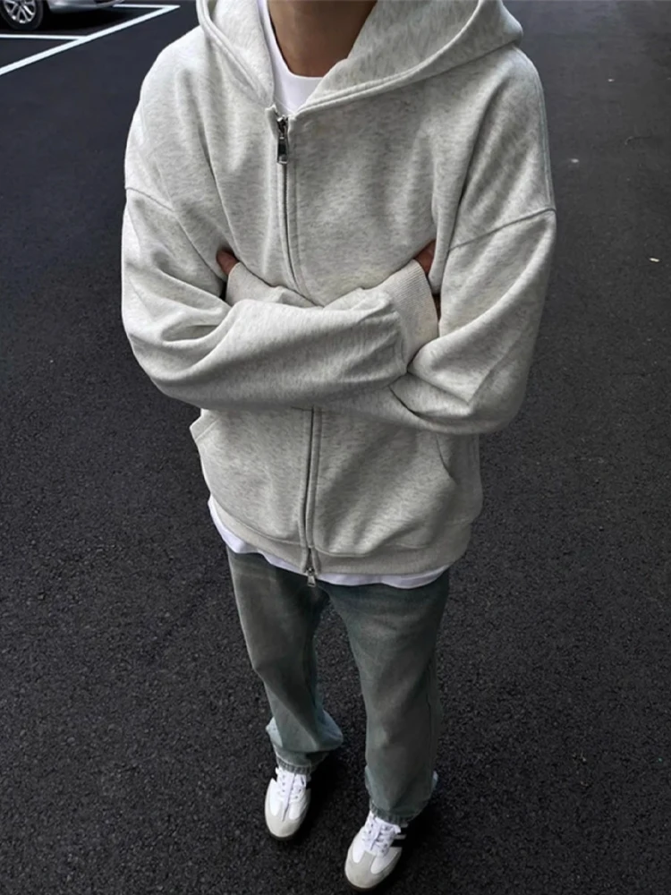 

Кардиган с капюшоном Cleanfit, толстовка, мужская весенне-осенняя тяжелая куртка в американском стиле ретро, повседневная удобная длинная молния све