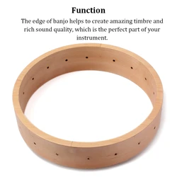 Practical Lightweight Maple Banjo Frame Wood Ring Exquisite Banjo Accessory Replacement Annulus Musical Instrument Part