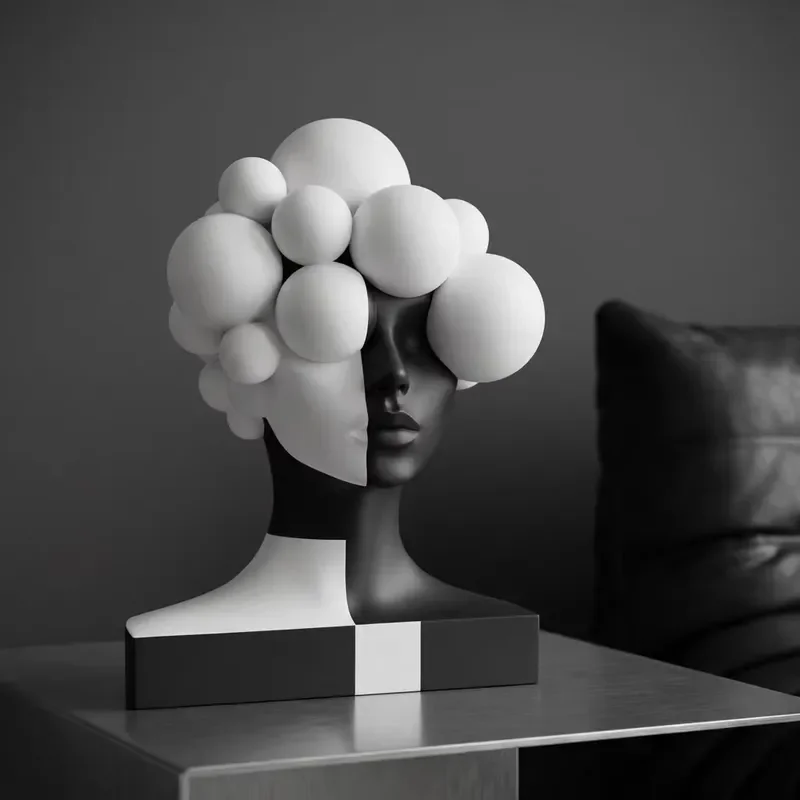 BZY Geometric Figure Sculptures with Customizable Sizes, for Desktop or Outdoor Use, Great As Resin Decor for Your Home