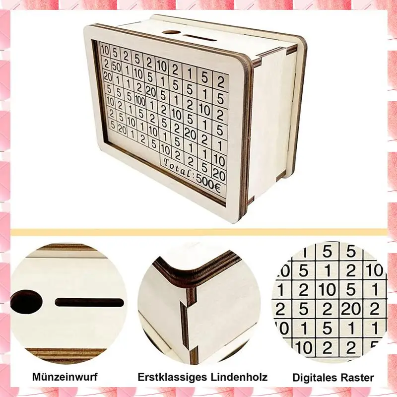 JAJA Counting Coin Bank Craft مع صندوق نقود خشبي مفتوح مع صندوق تخزين أموال عداد للأطفال والأولاد والبنات #4