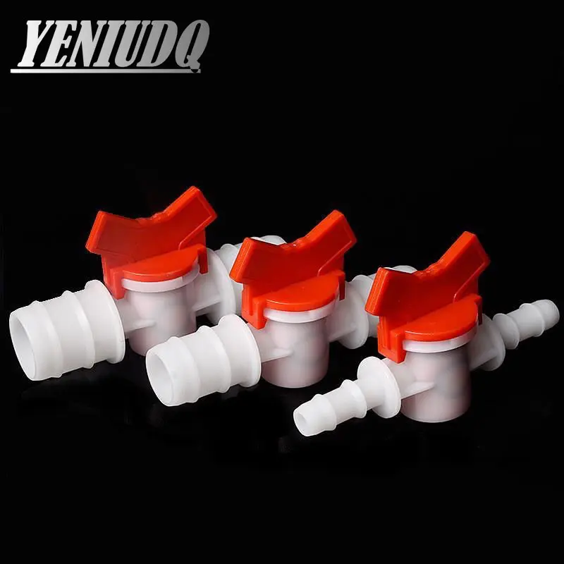 Plastic 4~25mm POM Ball Valve Drip Irrigation System Hose Pagoda Joint Aquarium Tank Air Pump Garden Water Connector Pipe Valve