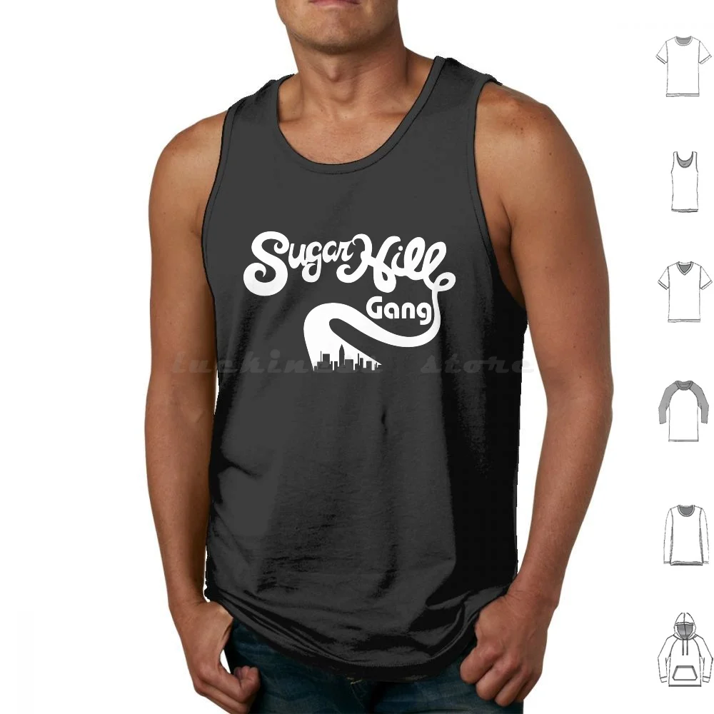 Sugarhill Gang Logo Print Tank Tops Vest Sleeveless Rappers Delight Hip Hop Old School Rap Classic Grand Master Flash