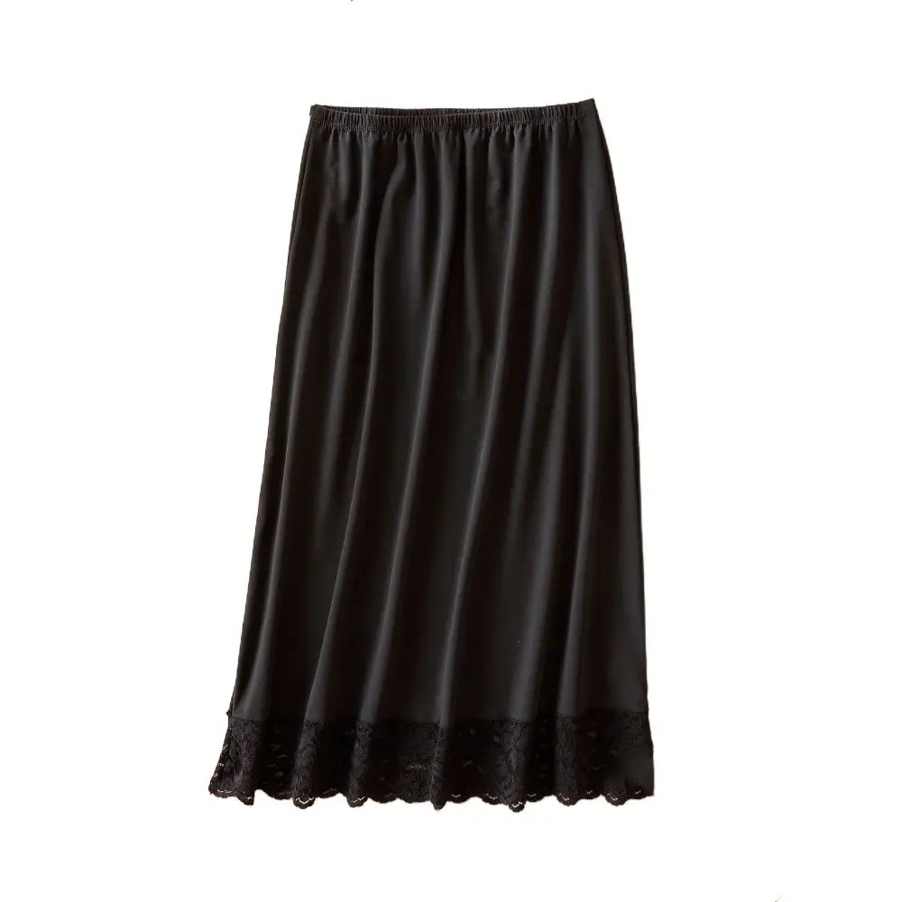 Mesh Flower Women's Lace Long Petticoat A-line Anti-glare Safety Underskirt Slips Inside Take Prevention Security