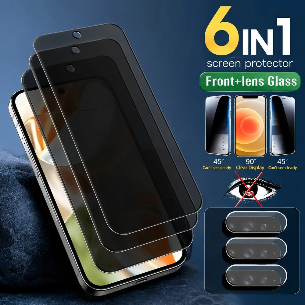 3+3PCS Anti Spy Screen Protector For Motorola Moto G Max 5G G77 G87 Privacy Tempered Glass For Motorola Moto G47 G37 Power G37