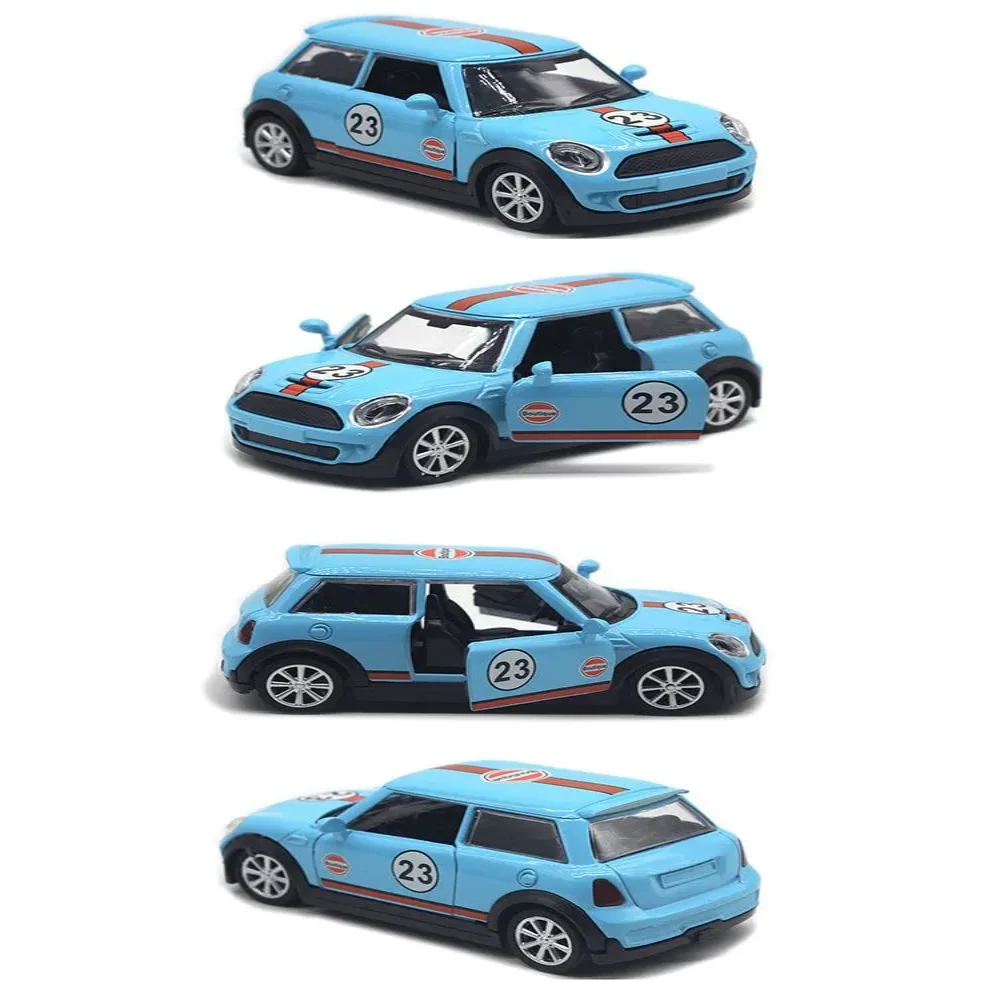 1: 32 طلاء سبيكة صغيرة رقم. 23 نموذج سيارة سباق كلاسيكي مع نموذج سيارة مفتوح الباب المجدد