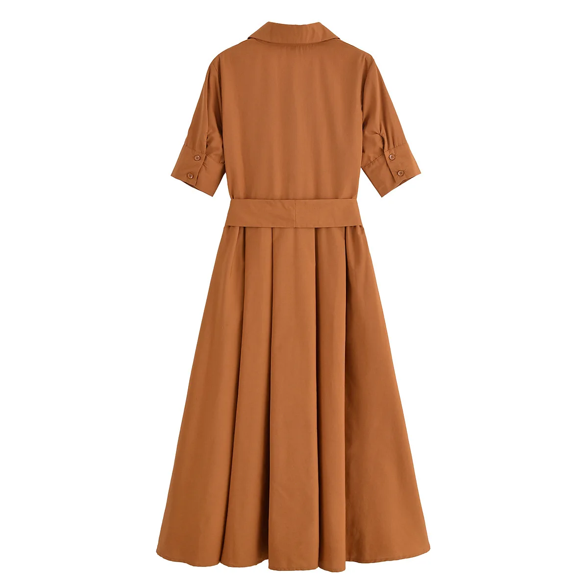 Zeyla rode damesjurk met riem, reverszak, lange jurk, 2025, lente zomer, elegant, casual vakantie, high street feestjurk