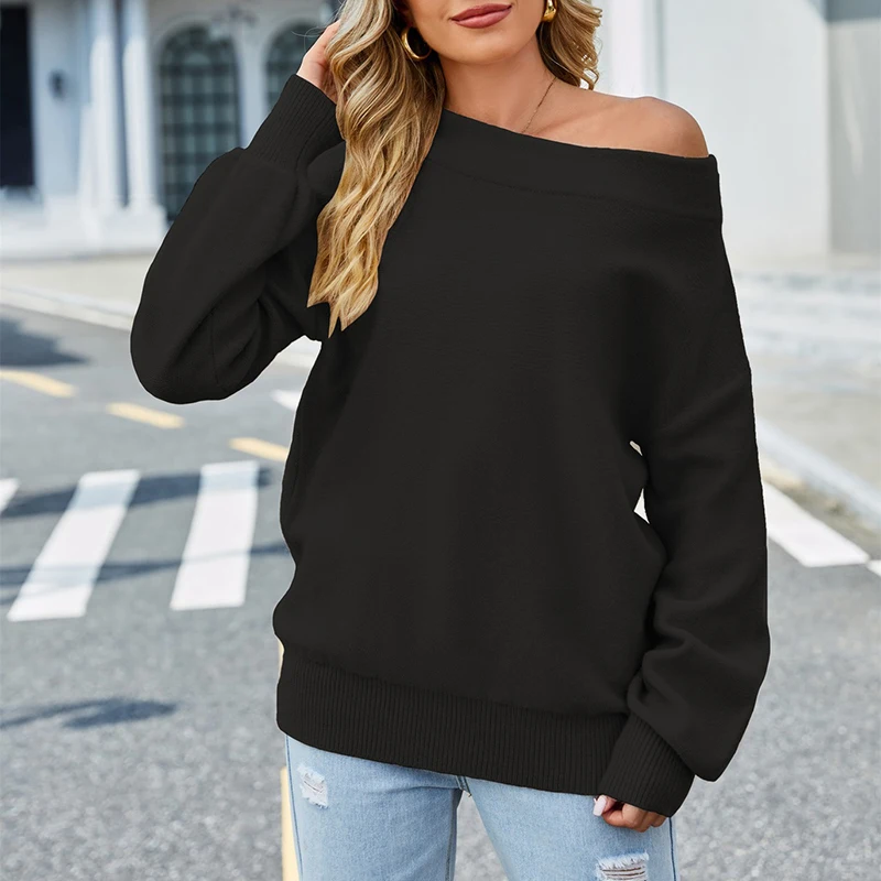 Offie Lady Long-sleeved Sweaters Top Women's Keep Warm Fashion Elegant Casual Loose Pullovers Shirt 2024 Autumn Winter New