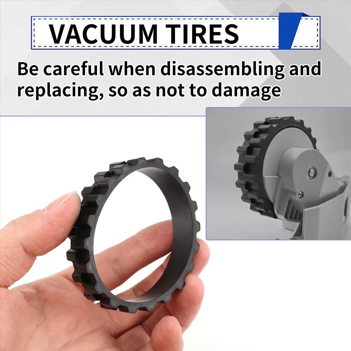 T33C 2 قطعة إطارات العجلات ل 1C/2C/3C S5 سلسلة/T6/T7 جهاز آلي لتنظيف الأتربة عجلات المضادة للانزلاق استبدال أجزاء #6