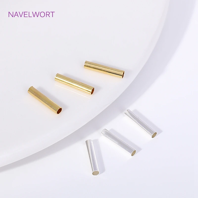 Perles de tube en laiton plaqué or 18 carats, perles d\'espacement pour bijoux exécutifs, perles de tube lisses, bricolage, matériel de bijoux, vente