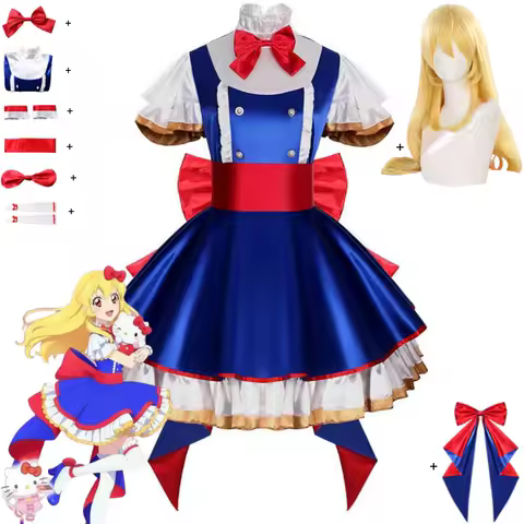 Anime Aikatsu！Hoshimiya Ichigo Cosplay Costume Princess Dress Lolita Skirt Wig Adult Woman Cute Halloween Christmas Suit