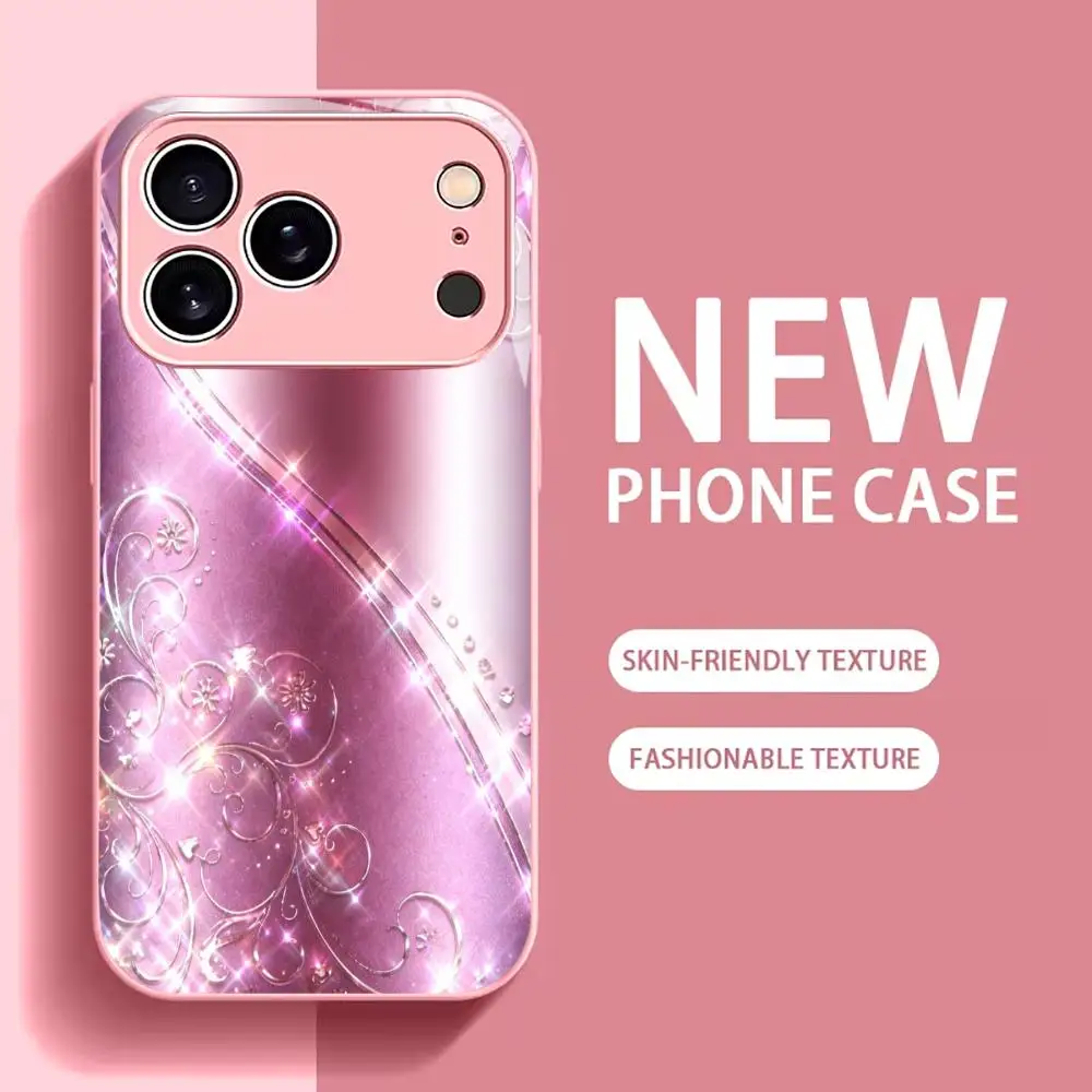 

Flashing Exquisite new Hotselling protective case Phone Case Metallic paint Glass PhoneCase for iPhone 17、16、15、14、13pm Pro Plus