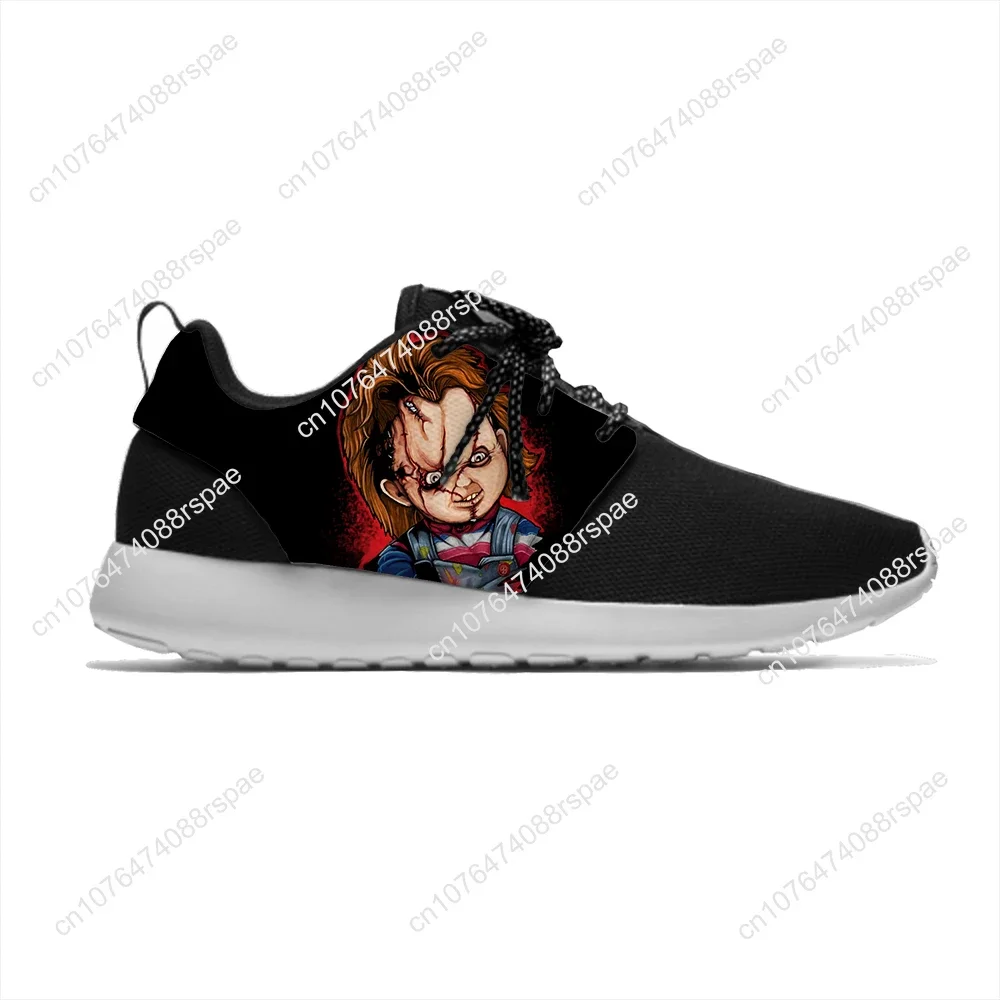 Cool Chucky Horror Movie Sneakers para homens e mulheres, tênis esportivos clássicos, casual e respirável, leve, impressão 3D, personalidade engraçada