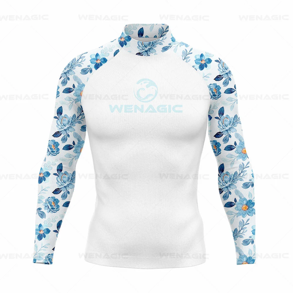 2024 Männer Langarm Surf Badeanzug Schwimmen T-Shirt Strand UV-Schutz Bade bekleidung Haut ausschlag Schutz Surfen Tauchen Badeanzug Strumpfhose Shirt