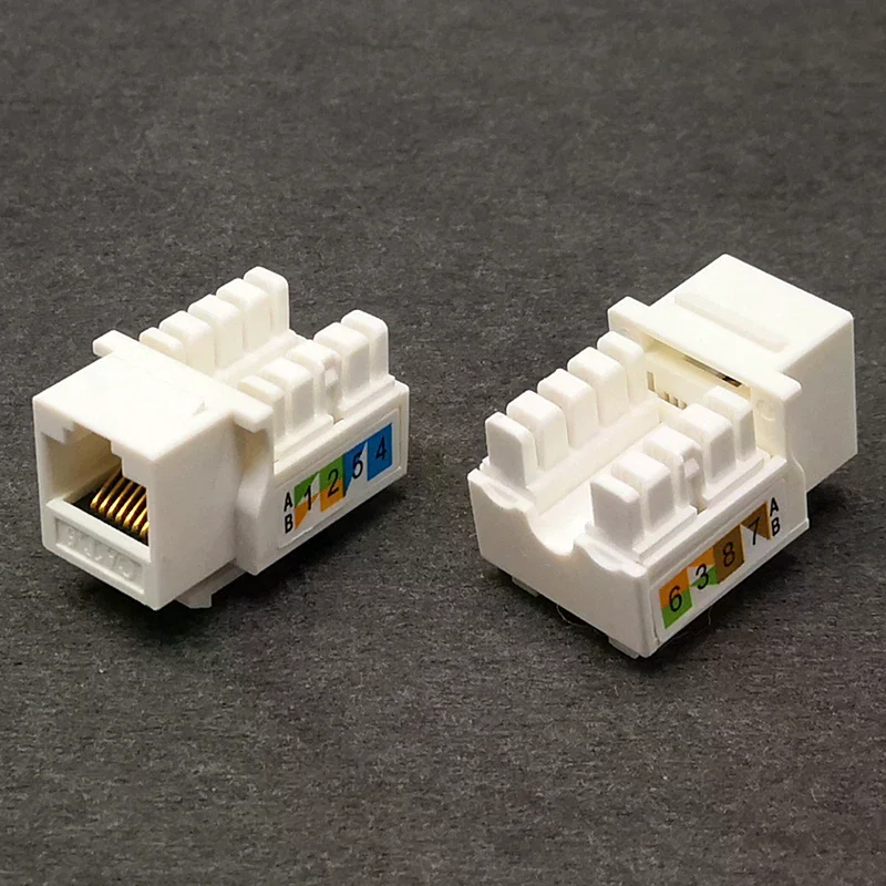 5Pcs CAT6 RJ45 110 Punch Down Keystone Computer Module Network Ethernet Jack