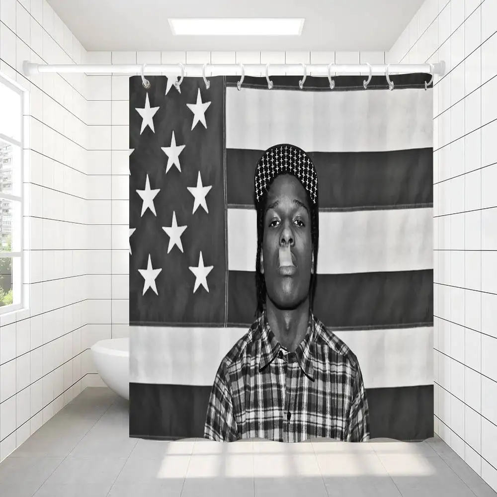 Hip Hop Rapper Asap-Rocky Duschvorhang, Sommer-Strand-Badezimmer, dekorativer Duschvorhang, wasserdicht