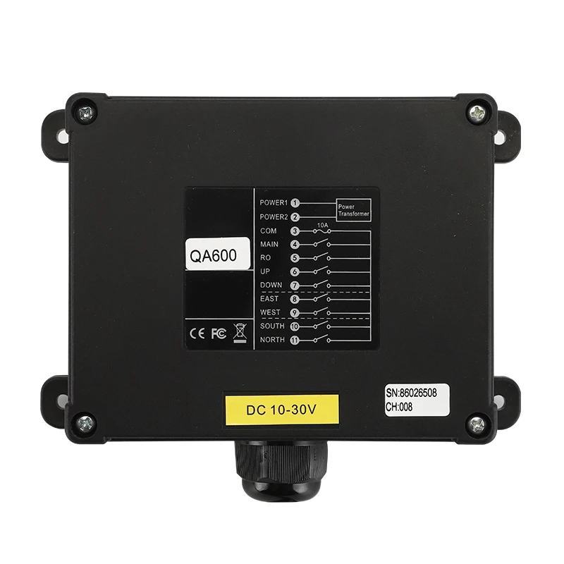 QA600 6 keys single speed Industrial Wireless Radio Crane Remote Control switches Hoist track Crane Lift Controller DC10-30V