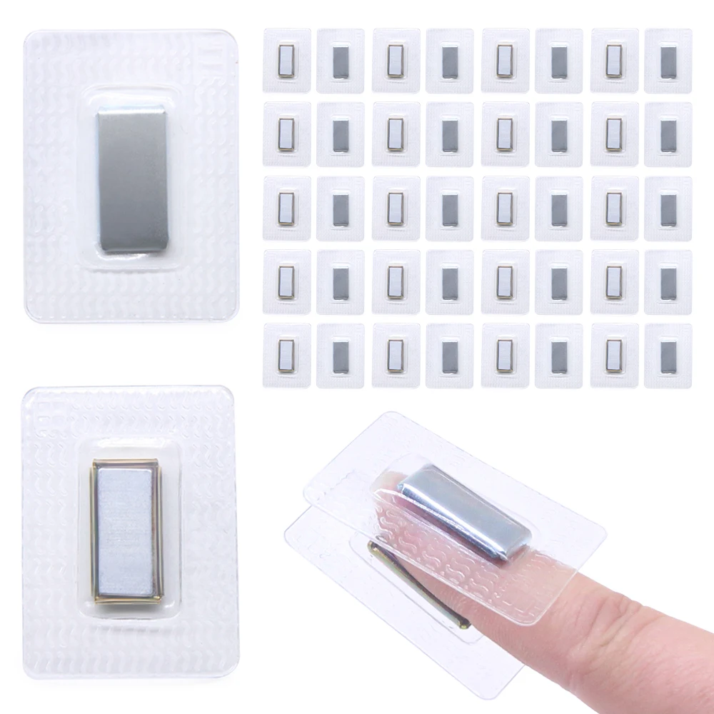 1000pairs 15x8 PVC Square Invisible Hidden Metal Strong Magnetic Snaps Button