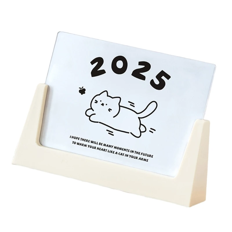 مخطط تقويم شهري للمكتب لعام 2025 مع 12 ورقة من البطاقات وحامل للمكتب