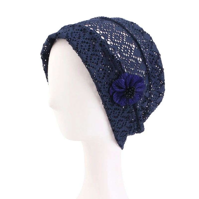

New Hollow Out Turban Women Muslim Inner Hijab Hat Beads Flower Beanies Bonnet Hair Care Headscarf Head Wrap Cap Turbante Mujer