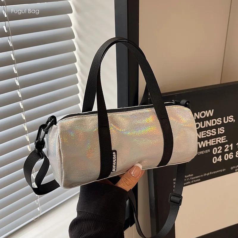 Women's One Shoulder Handbag Crossbody 2024 New Fashionable Large Capacity Retro High Grade Cylindrical Simple Casual Versatile