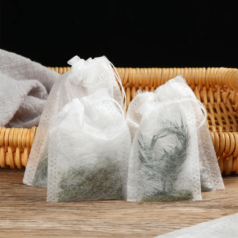 100pcs Biodegradable Seal Filter Food Grade Corn Fiber Spice Filters Scented Tea Pouch Storage Container Tea Bags