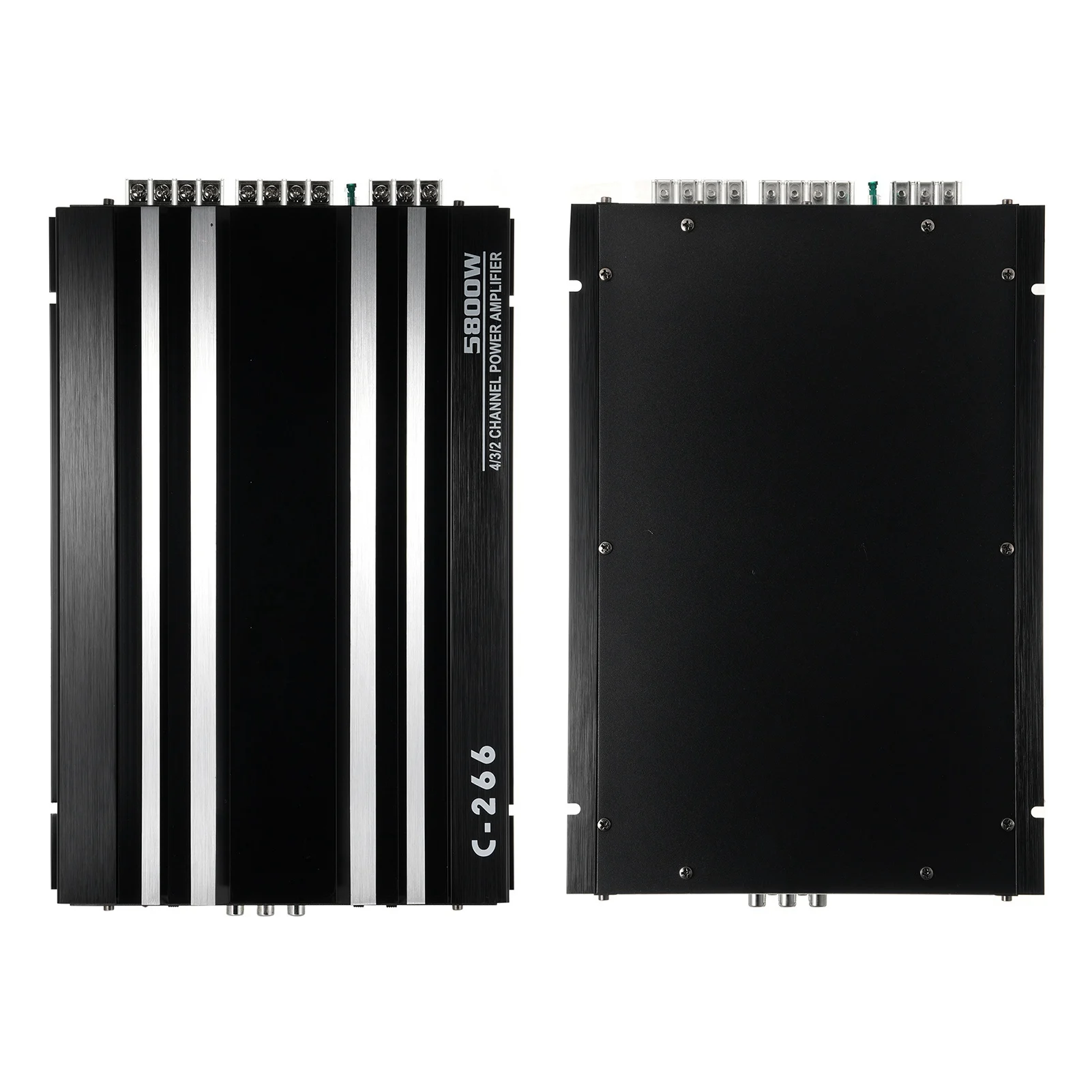 Car Power Amplifier 12V 4 Channel High Power Aluminum Alloy Car Audio Amplifier Black High-Power Power Amplifier Audio Amplifier