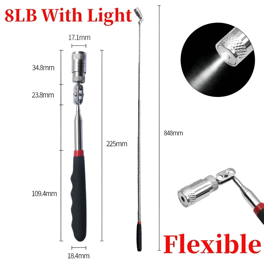 Telescopische magnetische pen Uitschuifbare pick-up staafstok met lichte mini draagbare magneet Pick-up tool voor het oppakken van schroeven Moer Bol