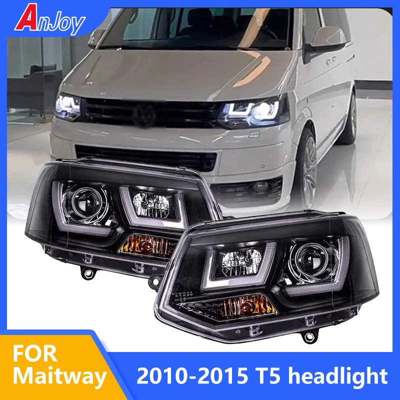 

2PCS Suitable for 2012-2015 Volkswagen Maitway T5 headlight assembly modified angel eye double lens xenon headlights