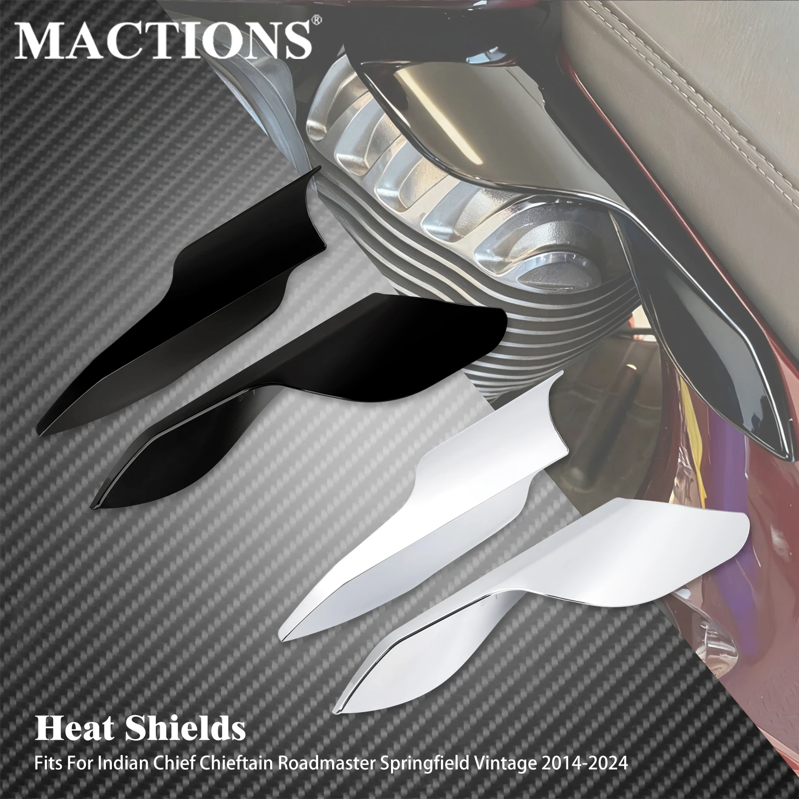 Motorcycle Heat Shield Mid-Frame Air Deflector Trim For Indian 14-2024 Chief Chieftain Roadmaster Springfield Vintage Dark Horse
