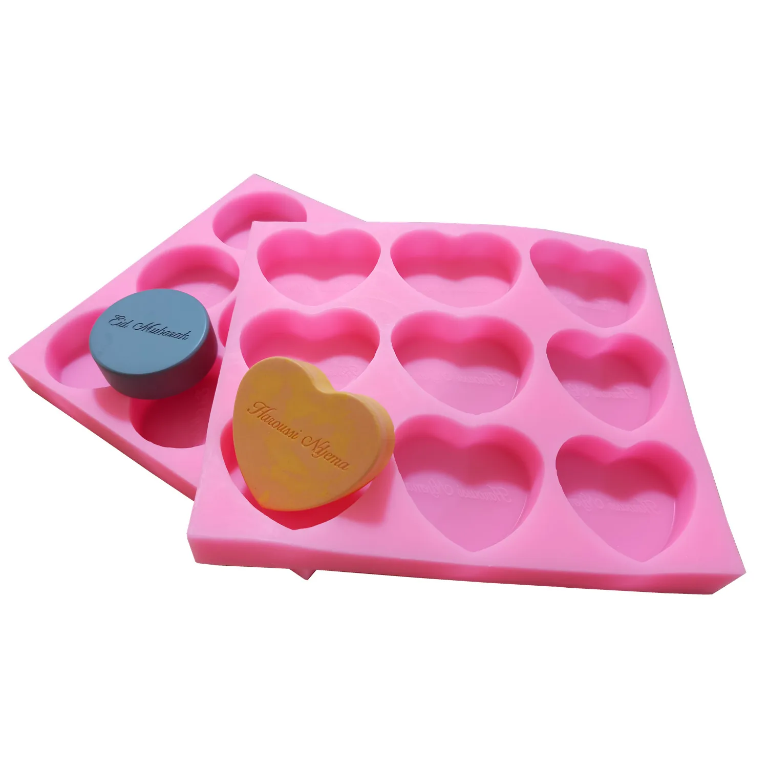 Heart Shape Custom Silicone Tray Soap Molds Customize Silicone Mold with Name for Natural Soap Making