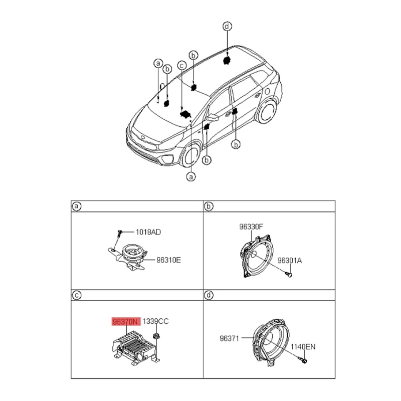 Car Amplifier Unit External Amp Assy 96370-A4000 For Kia Rondo/Carens 2013-2018 Extension Amplifier 96370-A4010