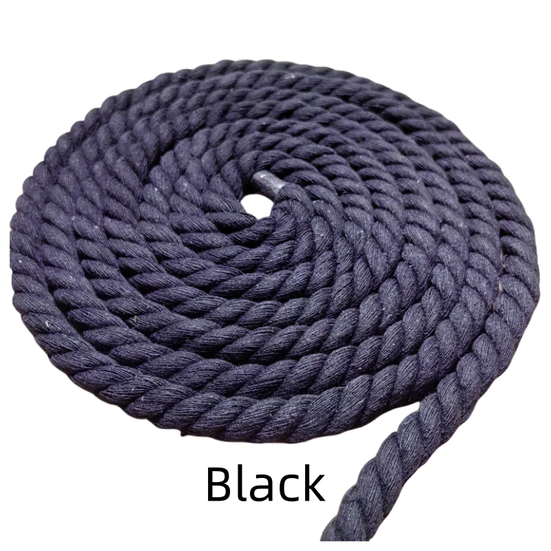 12mm Black White 100% Cotton Rope. Three Strands Of Twisted Rope. DIY For Shoelaces Home Decor.Bag Decoration Rope