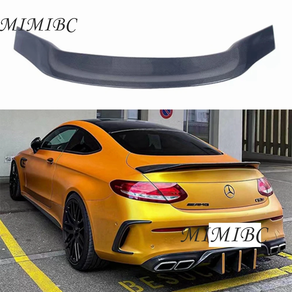 FOR Mercedes-Benz C-Class C205 W205 2Door Coupe R Style Carbon Fiber Rear Spoiler Trunk Wing 2015-2023 FRP Forged carbon