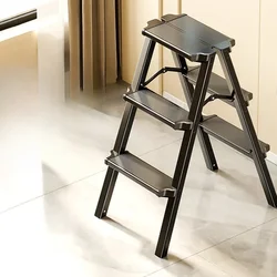 Multifunctional High Stool Aluminum Alloy Herringbone Ladder Indoor Folding Step Stool Stable Load-Bearing for Kitchen Use