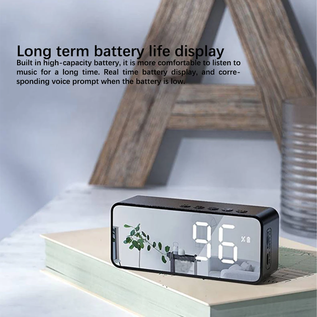 Bluetooth Speaker Portable Wireless Inside Microphone Mirror Clock Multi Modes Electrical Accessory Man Outdoor