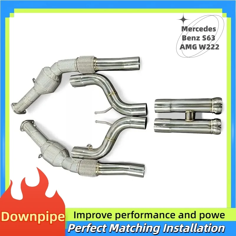 

Suitable for Mercedes Benz S63 AMG W222 2018-2022 High Performance exhaust downpipe quality Stainless steel Exhaust auto part