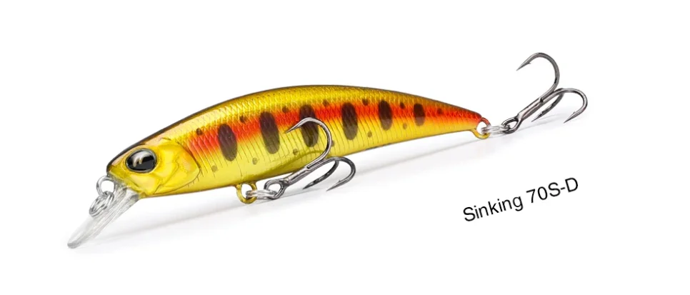 TSURINOYA 70S Zinkende Minnow Vislokaas DW75 70mm 8.9g 0.6~1.0m Hard Bait Stream Baars Forel Kunstmatige Jerkbait