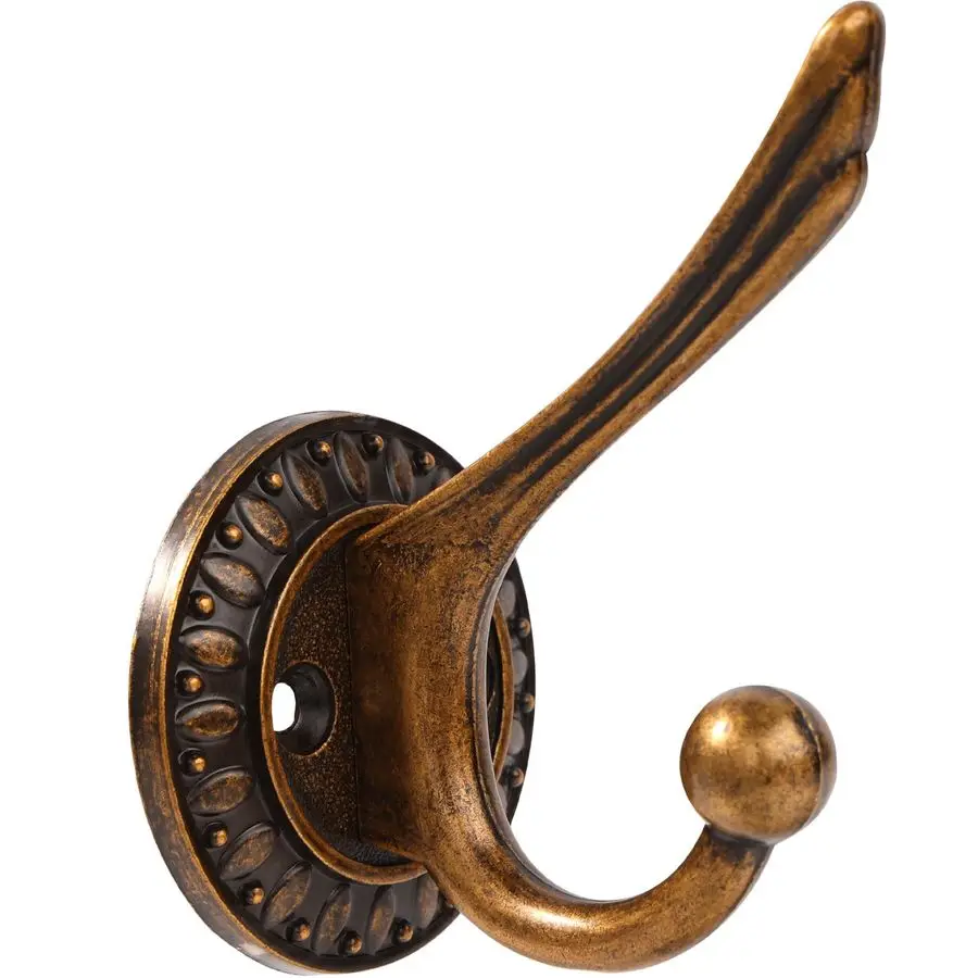 

6 Pack Antique Brass Towel Hook Heavy Duty Wall Hooks Hanger Coat Hook Robe Hook Bathroom Wall for Livingroom Bedroom Kitchen Cl