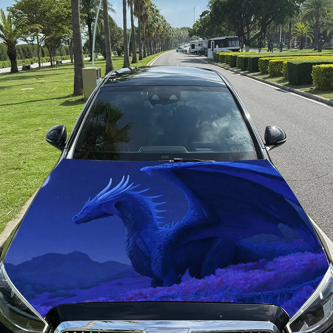 

Mysterious Purple Dragon Car Hood Stickers - Self-Adhesive, Waterproof and Durable Vinyl Wrap, Decorate And Protect Your Car - T