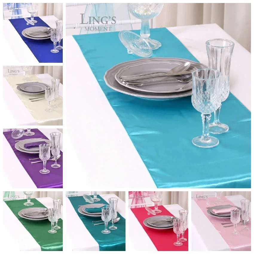 

Satin Table Runner Wedding Decoration For Modern Birthday Party Hotel Show Banquet Luxury Design Nice Pattern Wholesale