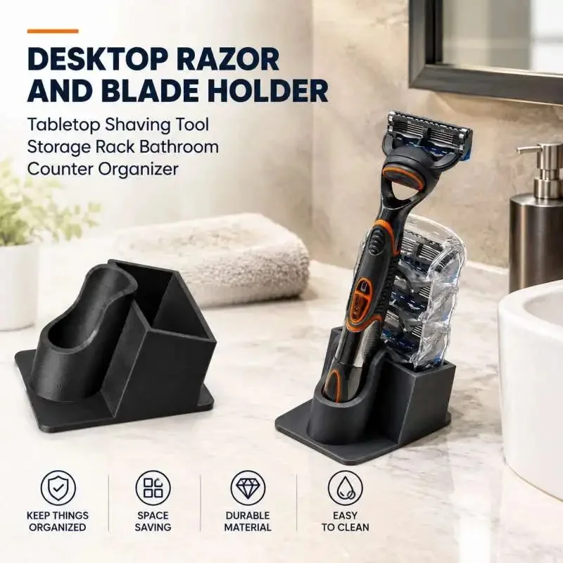 Tabletop Shaving Blade Organizer Desktop Razor Storage Rack Bathroom Counter Tool Holder