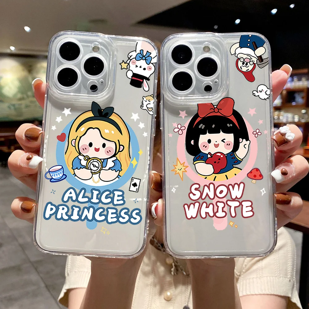 MINISO S-Snow White  Princess Phone Case for iPhone 12 11 13 14 15 16 Max Pro Plus Magsafe Magnetic Wireless Cover